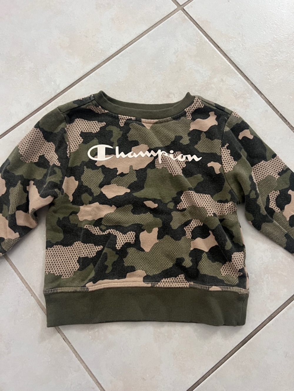 Champion Kids' Camo Crewneck Sweatshirt - Olive & Tan